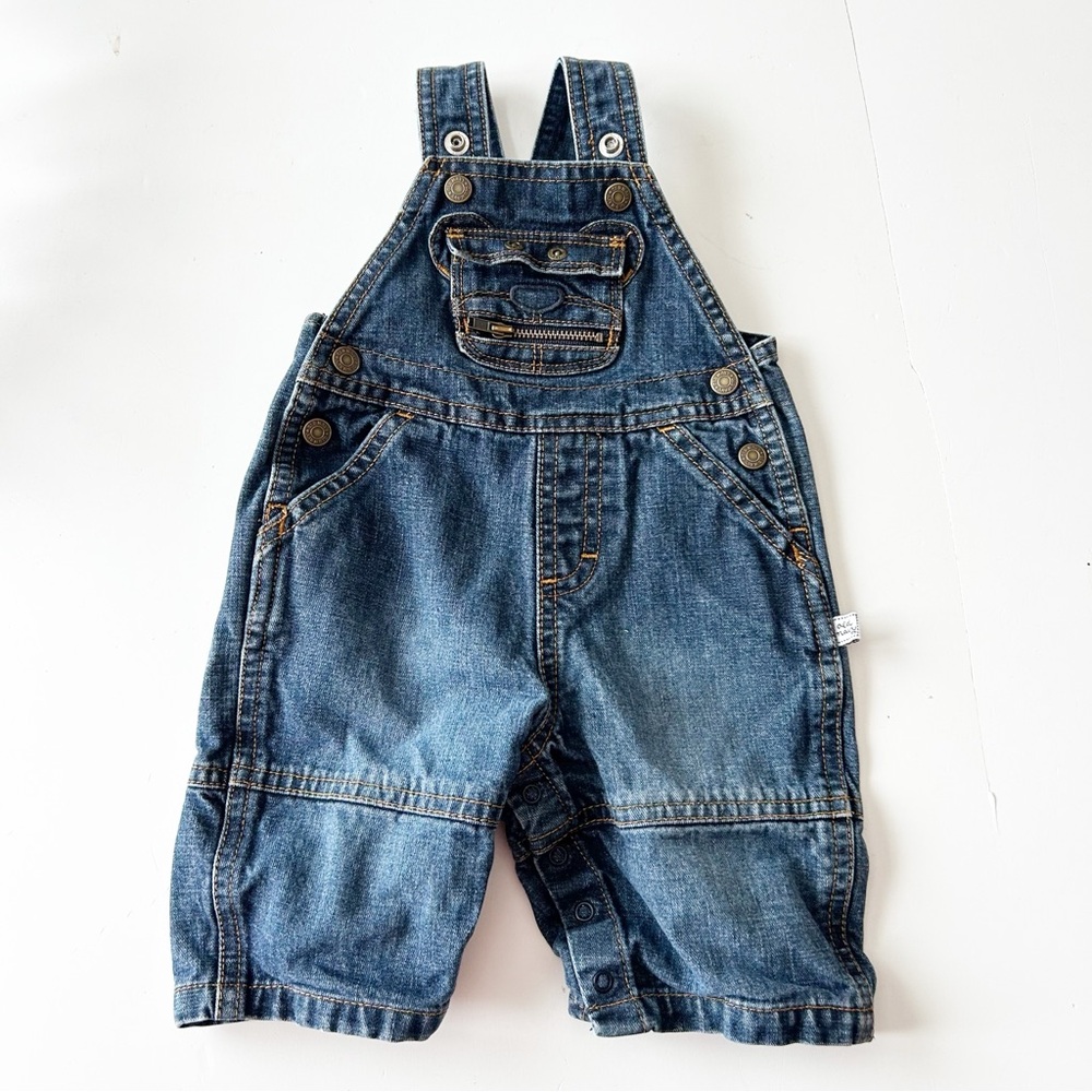 Old Navy Blue Cotton Denim Kids Overalls 0-3 Months